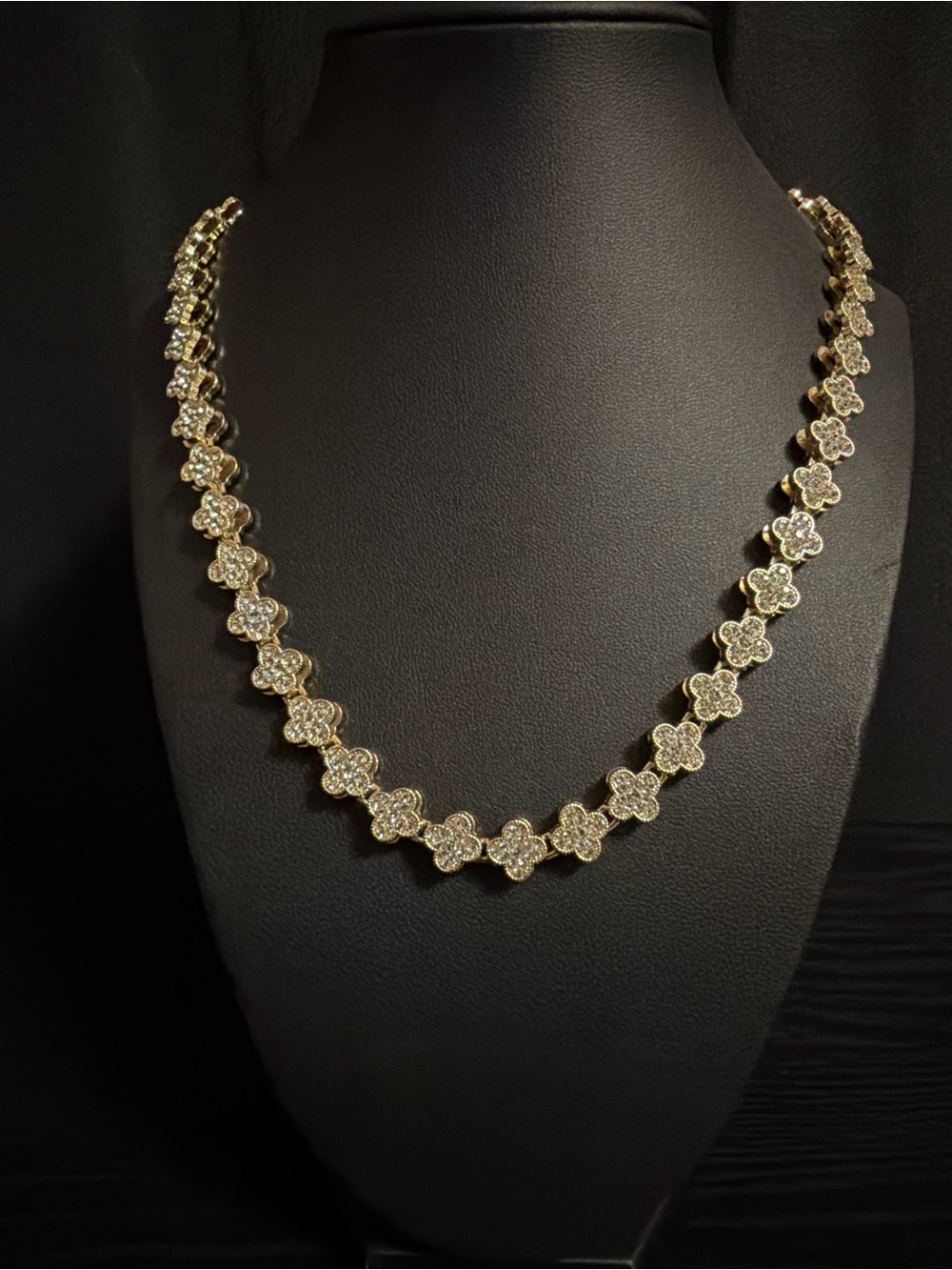 Gold Floral Crystal-Link Necklace - Women's Jewelry